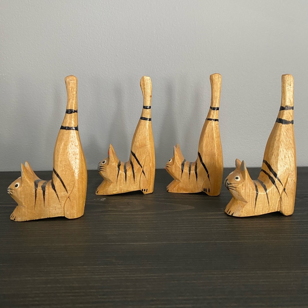 Wooden Cats (Set of 4) - Picture 3 of 9